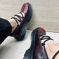 Mary Jane lace vinotinto