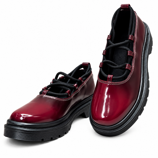 Mary Jane lace vinotinto